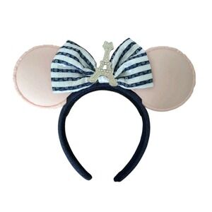 Disney Minnie Mouse‎ Ears Headband Epcot France Macaron & Eiffel Tower Pink